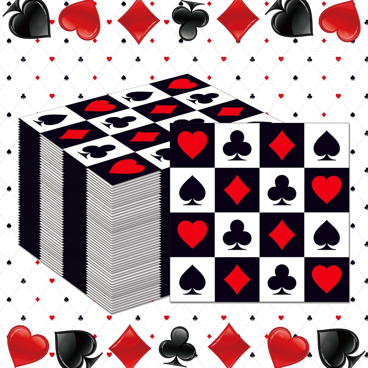 Party Games Night - 20/40/60/80 SZT. Serwetki z motywem kasynowym,