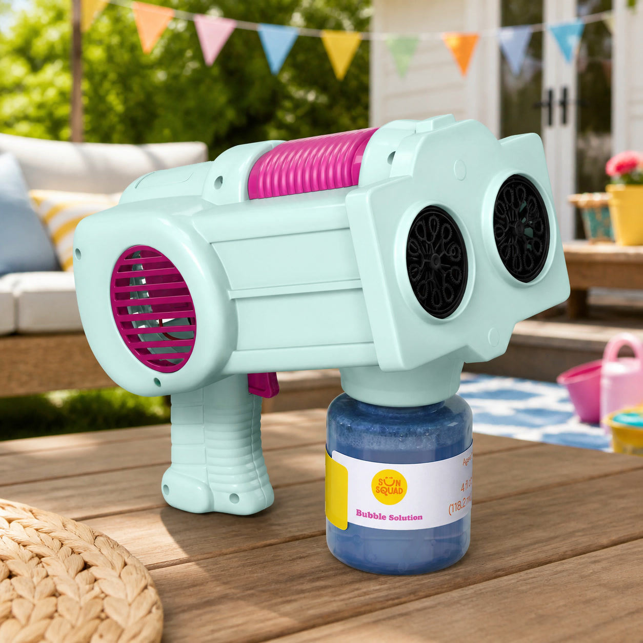 Party Games Easy Kids - Podwójny wyrzutnik baniek mydlanych z wygodnym